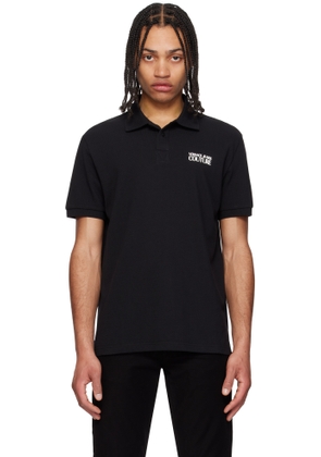 Versace Jeans Couture Black Piping Logo Polo