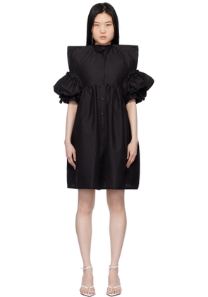 Pushbutton Black Square Minidress