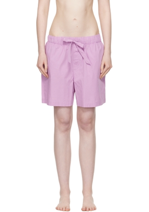 Tekla Pink Poplin Pyjama Shorts