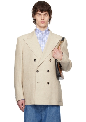 Valentino Beige Double-Breasted Blazer