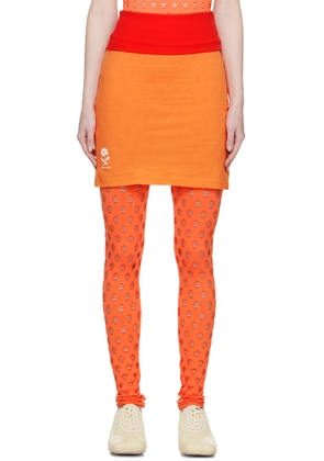 Maisie Wilen Orange & Red Pop Miniskirt