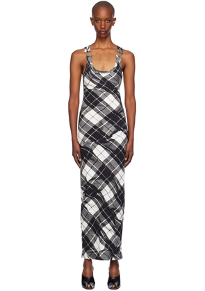 Jean Paul Gaultier Black & White Tartan Maxi Dress