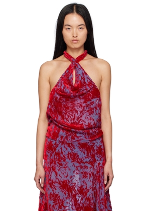 Masha Popova SSENSE Exclusive Red & Purple Twisted Straps Tank Top