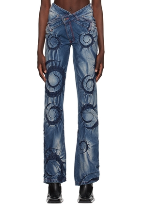 Masha Popova Blue Flower Jeans