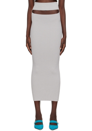 Christopher Esber Gray Split Midi Skirt