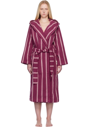 Tekla Purple Terry Hooded Bathrobe