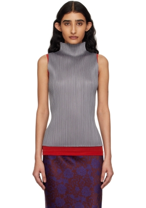 PLEATS PLEASE ISSEY MIYAKE Gray Basics Top