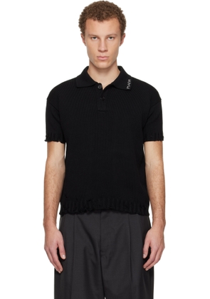 Marni Black Dishevelled Cotton Polo