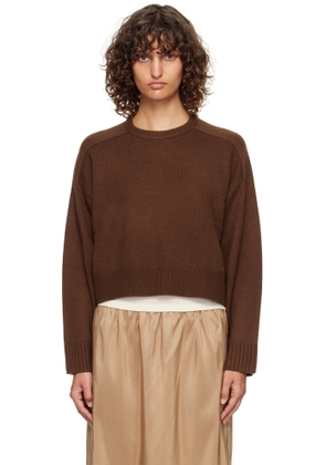 Loulou de Saison Brown Bruzzi LDS Boxy Cashmere Sweater