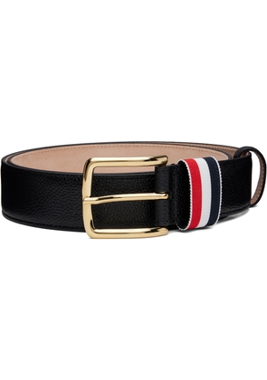 Thom Browne Black Pebble Grain Striped Loop Belt