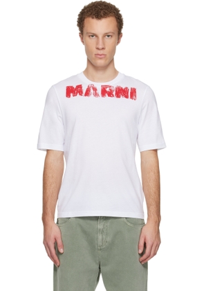 Marni White Marni Monolith Print Cotton T-shirt
