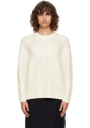 Loulou de Saison Off-White Silva Cable Knit Sweater