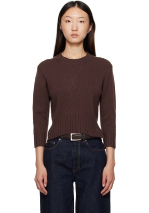 Loulou de Saison Brown Mora LDS Cropped Cashmere Sweater