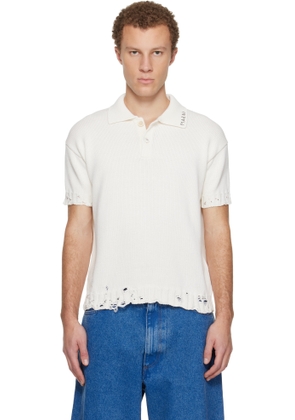 Marni Off-White Dishevelled Cotton Polo