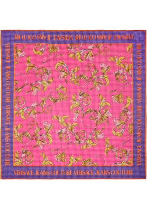Versace Jeans Couture Multicolor Outline Barocco Large Silk Foulard Scarf