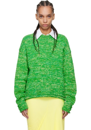 JW Anderson Green Space Dye Crewneck Sweater