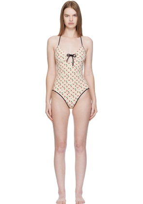 Valentino Beige Printed Swimsuit