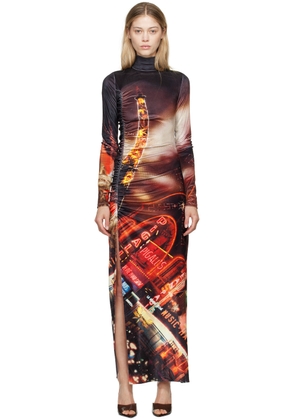 Jean Paul Gaultier Black & Red 'The Velvet Pigalle' Maxi Dress