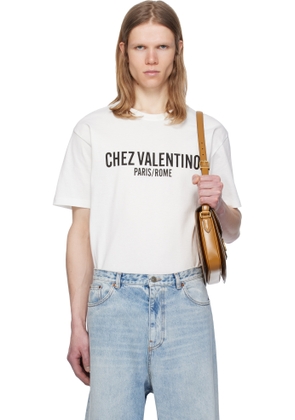 Valentino White 'Chez Valentino' Print T-shirt