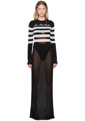 Jean Paul Gaultier Black & White 'The Signature Marinière' Maxi Dress