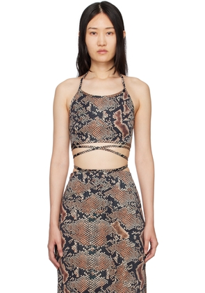Atlein Black Snake Print Tank Top