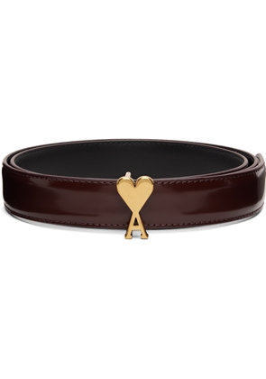AMI Paris Brown Ami de Coeur Buckle Belt