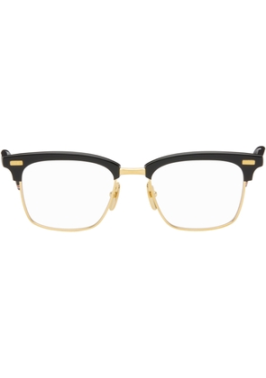 Thom Browne Gold & Black Acetate and Titanium Glasses
