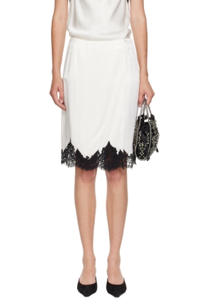 Stella McCartney Off-White Lace Satin Midi Skirt