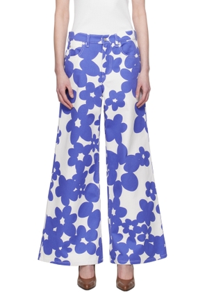 Marni Blue & White Dillies Print Trousers