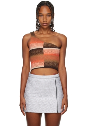 OK Orange One Shoulder Tank Top