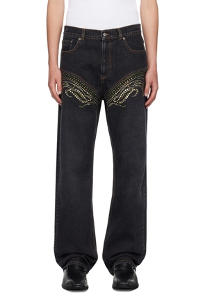Y/Project SSENSE Exclusive Black Crystal Jeans