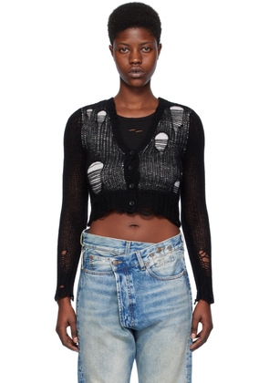 R13 Black Double Layer Baby Cardigan