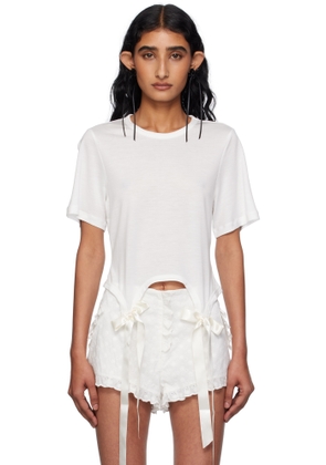 Simone Rocha Off-White Bow Tail Easy T-shirt