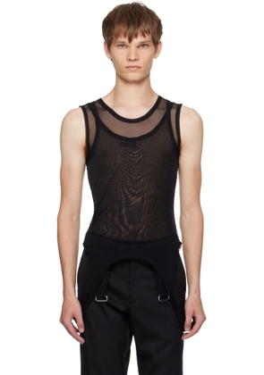 Mugler Black Garter Tank Top