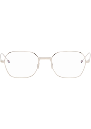 Thom Browne Silver Titanium Rectangular Glasses