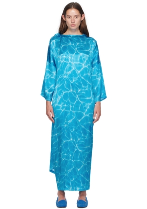 MARIE ADAM-LEENAERDT Blue Peignoir Maxi Dress