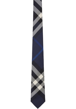 Burberry Navy Check Silk Tie