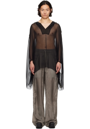Rick Owens Black Hollywood Hooded Kaftan Hoodie