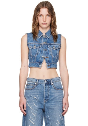 Alexander Wang Blue Shrunken Denim Vest