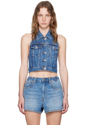 Alexander Wang Blue Halter Denim Vest