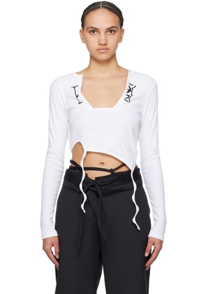 Ottolinger White Asymmetric Long Sleeve T-Shirt