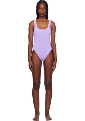 Hunza G Purple Square Neck Swimsuit