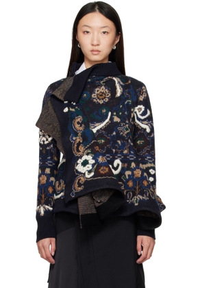 sacai Navy Wrap Sweater