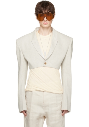Rick Owens Off-White Hollywood LS Micro Tatlin Denim Blazer