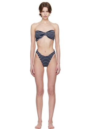 Hunza G Navy & White Jean Bikini