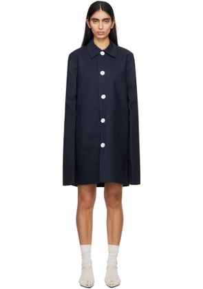 LII Navy Slim Mac Coat