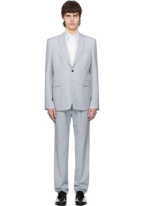 Dries Van Noten Blue Single-Breasted Suit