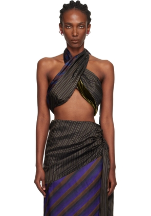 Dries Van Noten Brown Wrap Bra Top