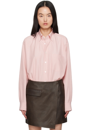 AURALEE Pink Silk Broad Button Down Shirt