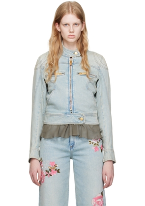 Blumarine Blue Faded Denim Jacket